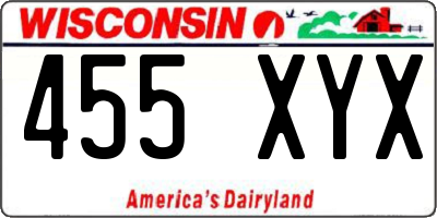 WI license plate 455XYX
