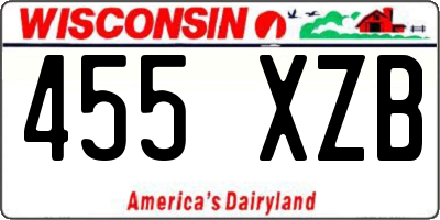 WI license plate 455XZB