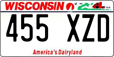 WI license plate 455XZD