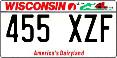 WI license plate 455XZF