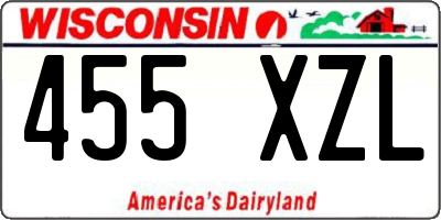 WI license plate 455XZL