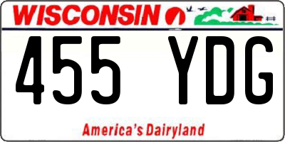 WI license plate 455YDG