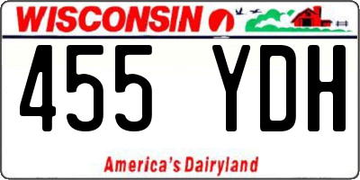 WI license plate 455YDH