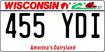 WI license plate 455YDI