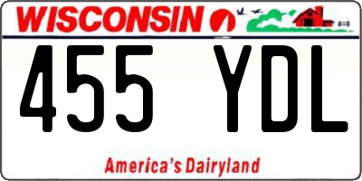 WI license plate 455YDL