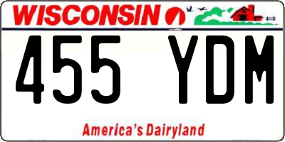 WI license plate 455YDM