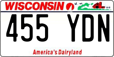 WI license plate 455YDN