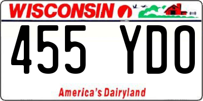 WI license plate 455YDO