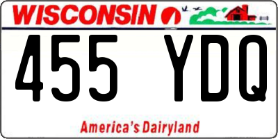 WI license plate 455YDQ