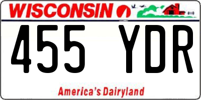 WI license plate 455YDR