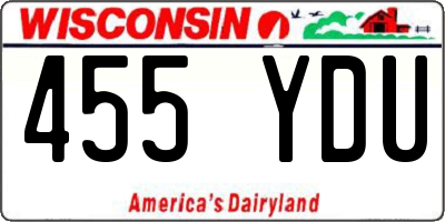 WI license plate 455YDU