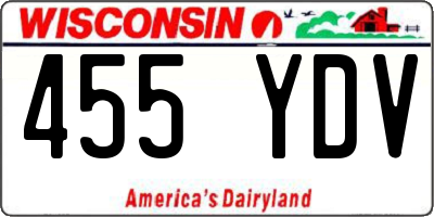 WI license plate 455YDV
