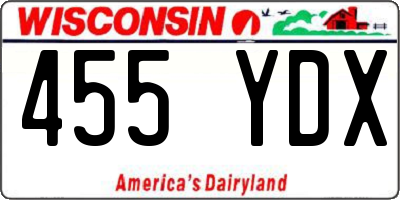 WI license plate 455YDX
