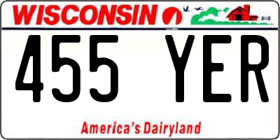 WI license plate 455YER