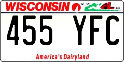 WI license plate 455YFC