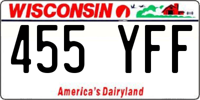 WI license plate 455YFF
