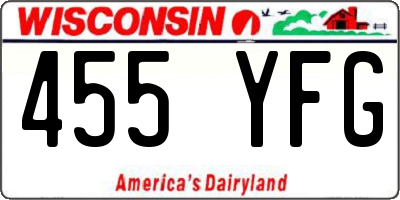 WI license plate 455YFG
