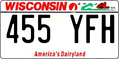 WI license plate 455YFH