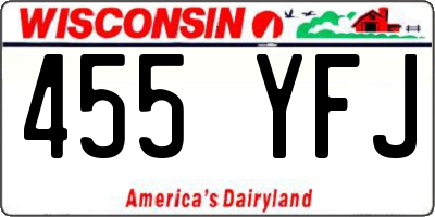 WI license plate 455YFJ