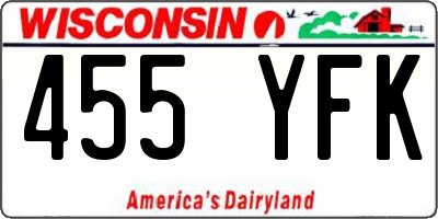 WI license plate 455YFK