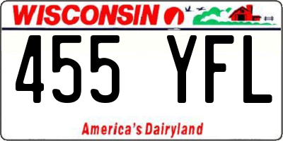 WI license plate 455YFL