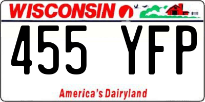 WI license plate 455YFP