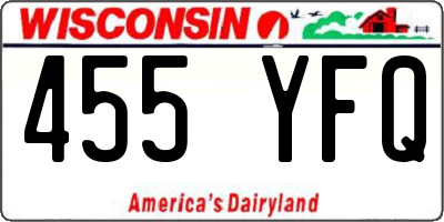 WI license plate 455YFQ
