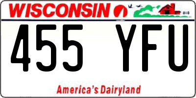 WI license plate 455YFU