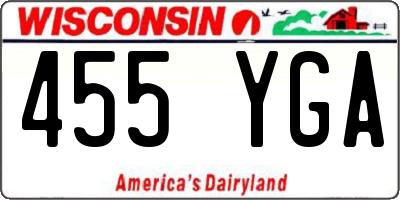 WI license plate 455YGA
