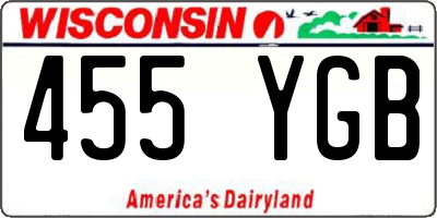 WI license plate 455YGB