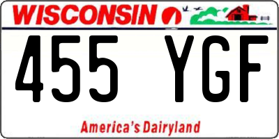 WI license plate 455YGF