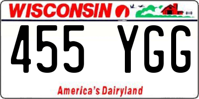 WI license plate 455YGG