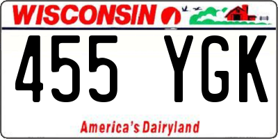WI license plate 455YGK