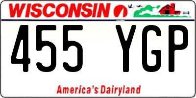WI license plate 455YGP