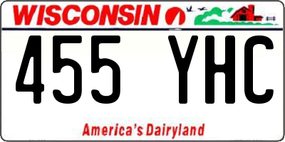 WI license plate 455YHC