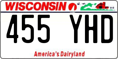 WI license plate 455YHD