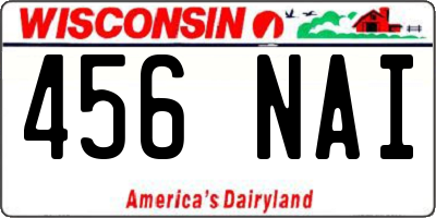 WI license plate 456NAI