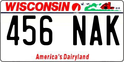 WI license plate 456NAK