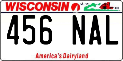 WI license plate 456NAL
