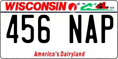 WI license plate 456NAP