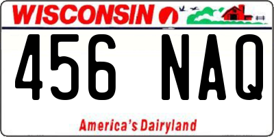 WI license plate 456NAQ