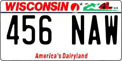 WI license plate 456NAW