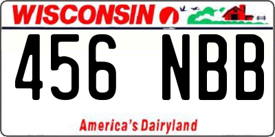 WI license plate 456NBB