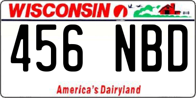 WI license plate 456NBD