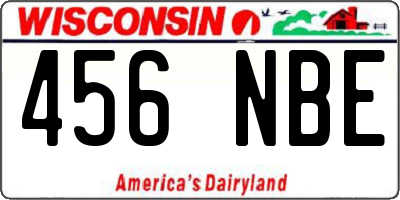 WI license plate 456NBE