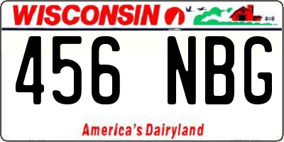 WI license plate 456NBG