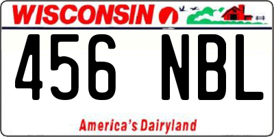 WI license plate 456NBL