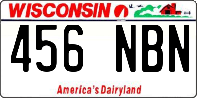 WI license plate 456NBN