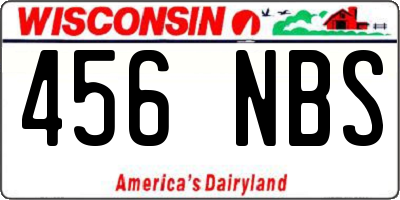 WI license plate 456NBS
