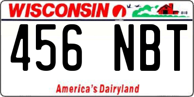 WI license plate 456NBT